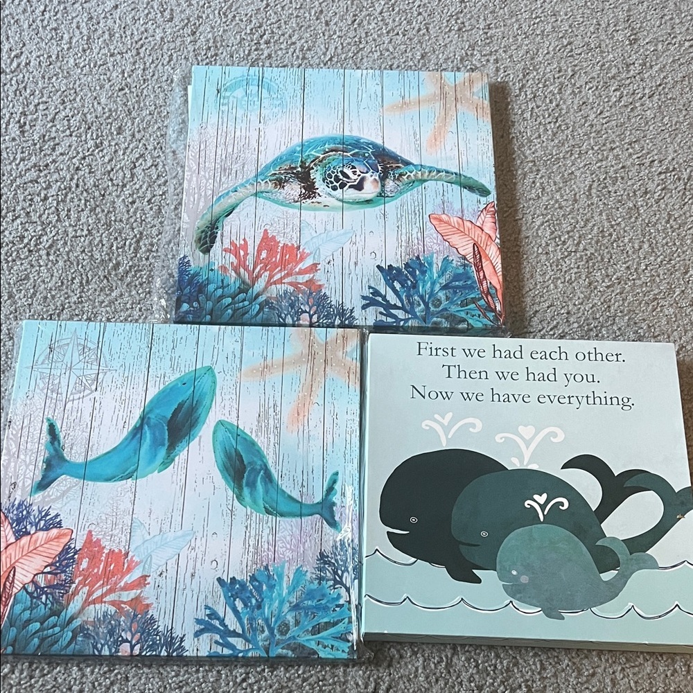 Ocean-Themed Wall Art Set of 3
